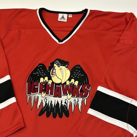 Vintage Port Huron Ice Hawks Hockey Jersey Mens Size 56 XXL 2XL Red 007 R Hockey - Picture 7 of 14